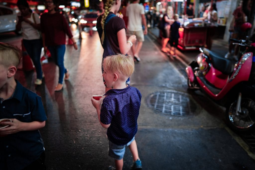 Best Bangkok Market 4: Chinatown, my son exploring the market